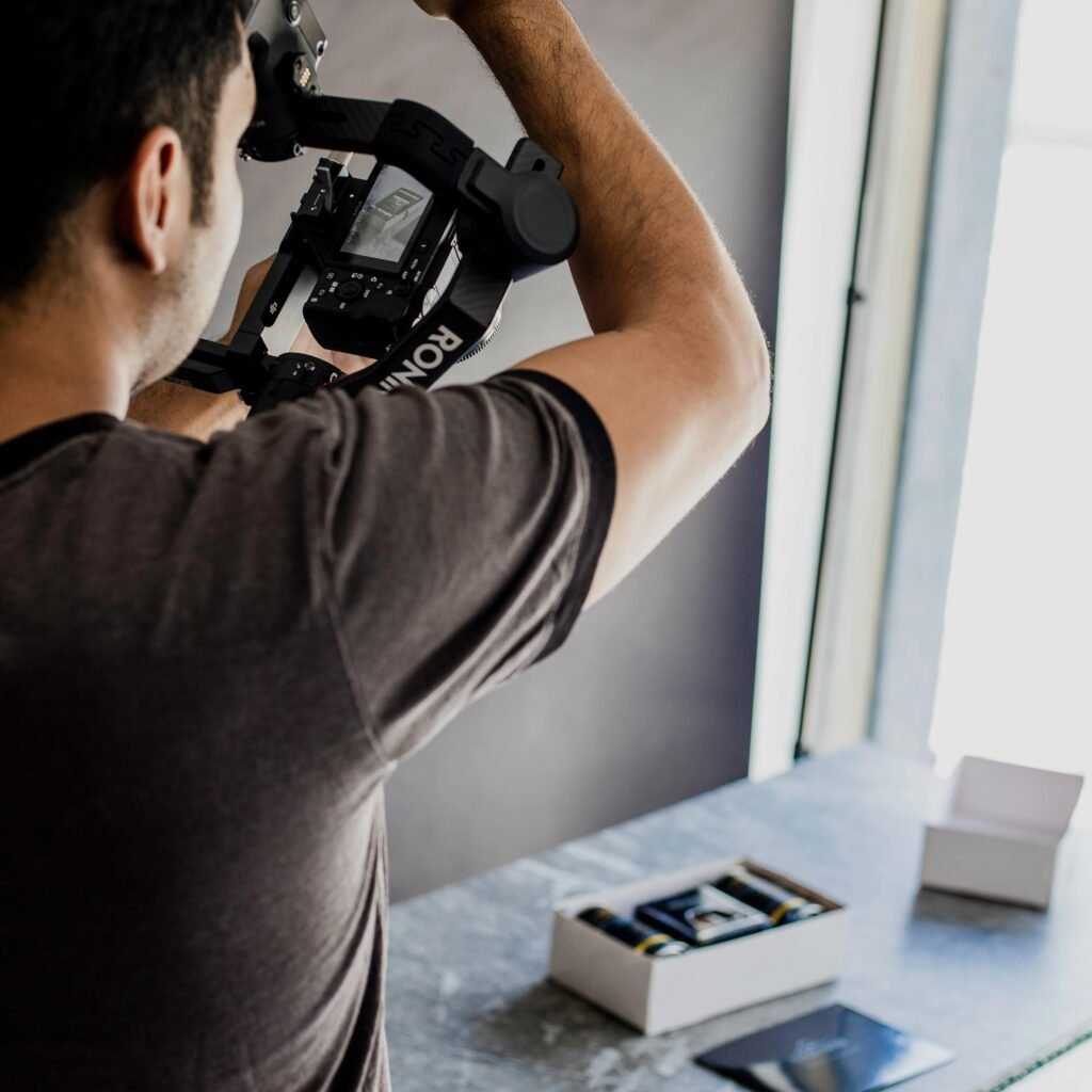 Indoor TV antenna setup in a living room