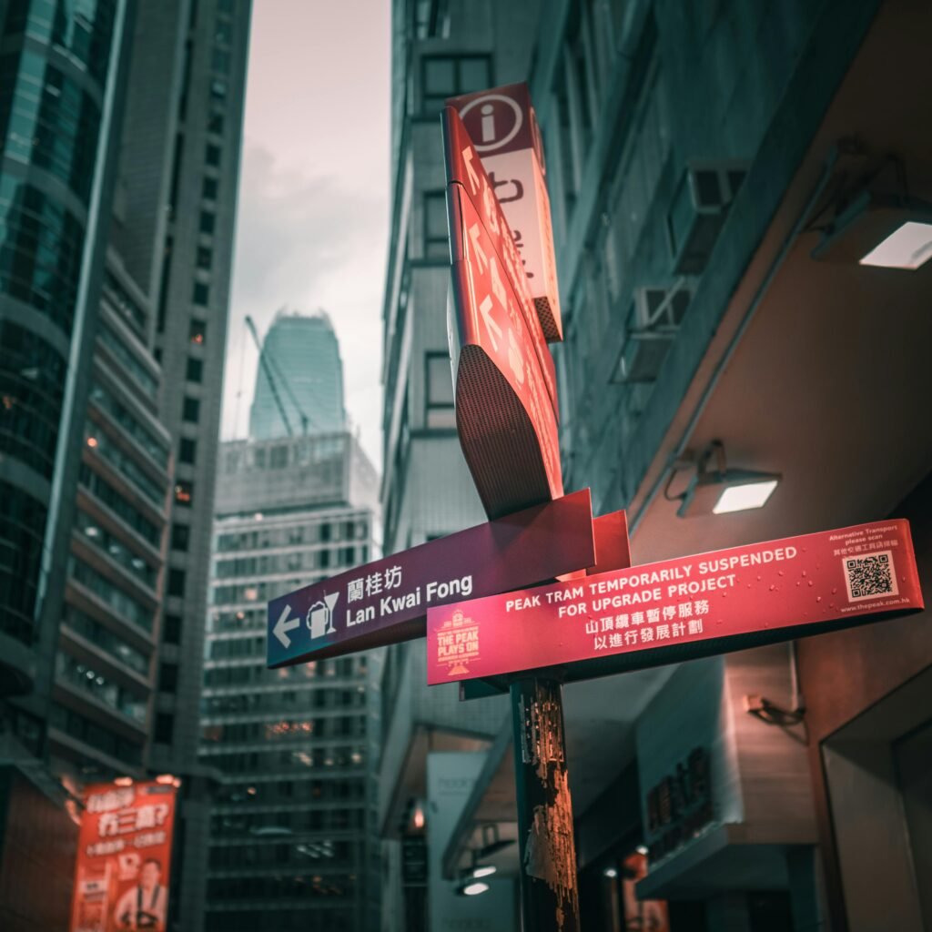 Hong Kong skyline with cryptocurrency symbols
