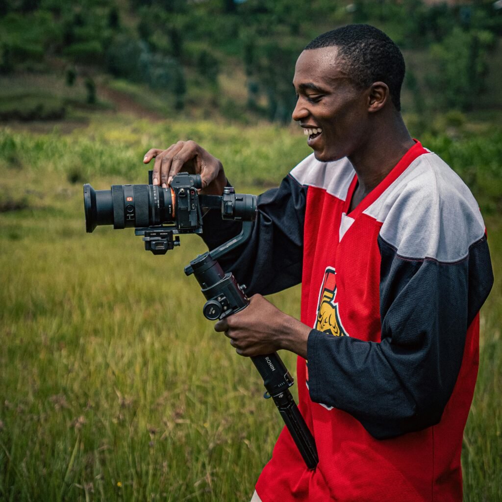 Person using Logitech webcam during a video call